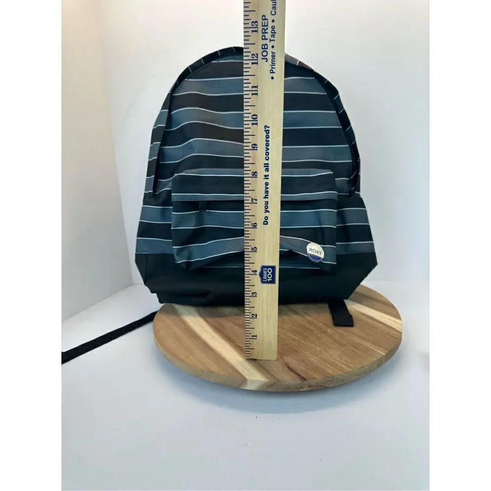 Roxy Sugar Baby Double Striped Blue Canvas Backpack Back Pack